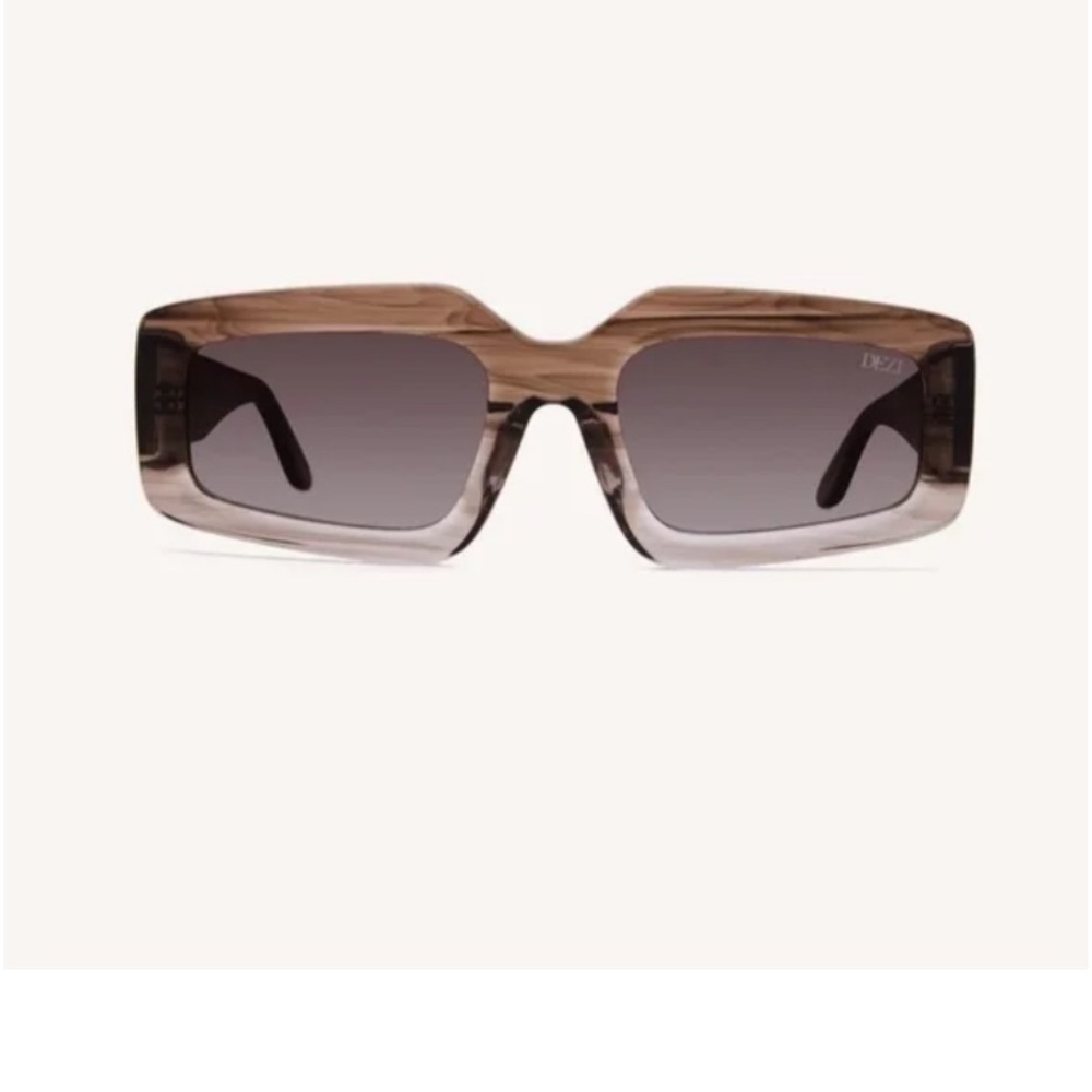 Dezi Read the Room Brown Rectangular Sunglasses - image 2